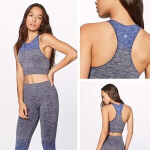LULULEMON Balance & Resist Crop Tank Size 8 In Midnight Navy / White / Psychic